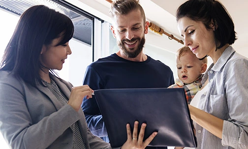 Family buying a new house