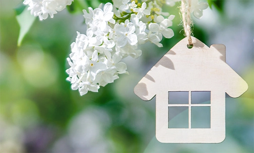 ornament in the shape of a house