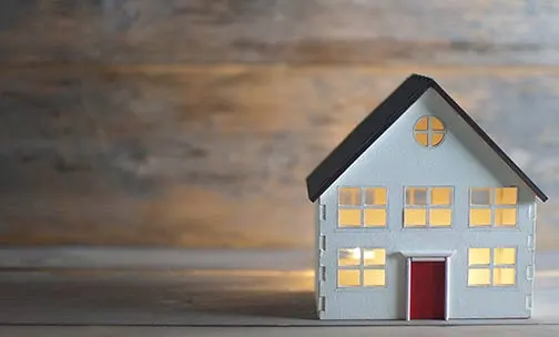 small toy wooden house