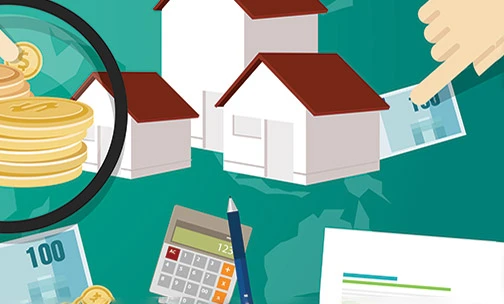 cartoon image of home and calculator