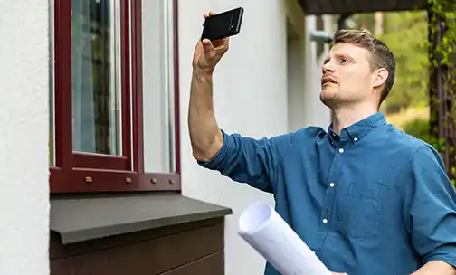 man looking at the phone