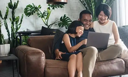 young family browsering for loans