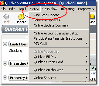 Quicken Step 2 Screenshot